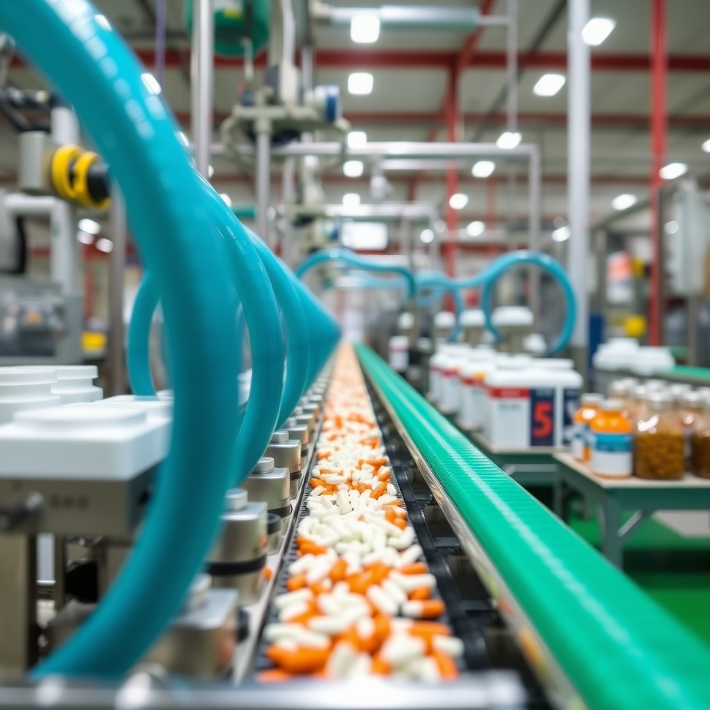 Conveyor belt production line for wellness products