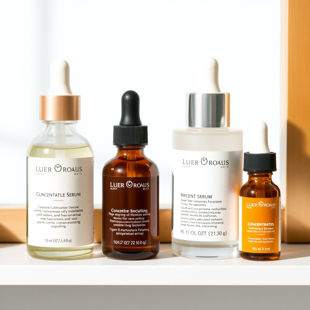 Scalp treatment serum bottles